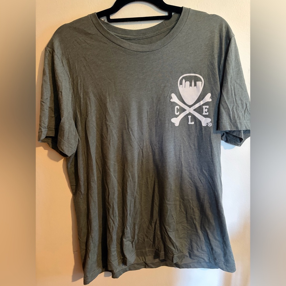 Cleveland Skull & City Logo Short Sleeve T‑Shirt - Olive Green